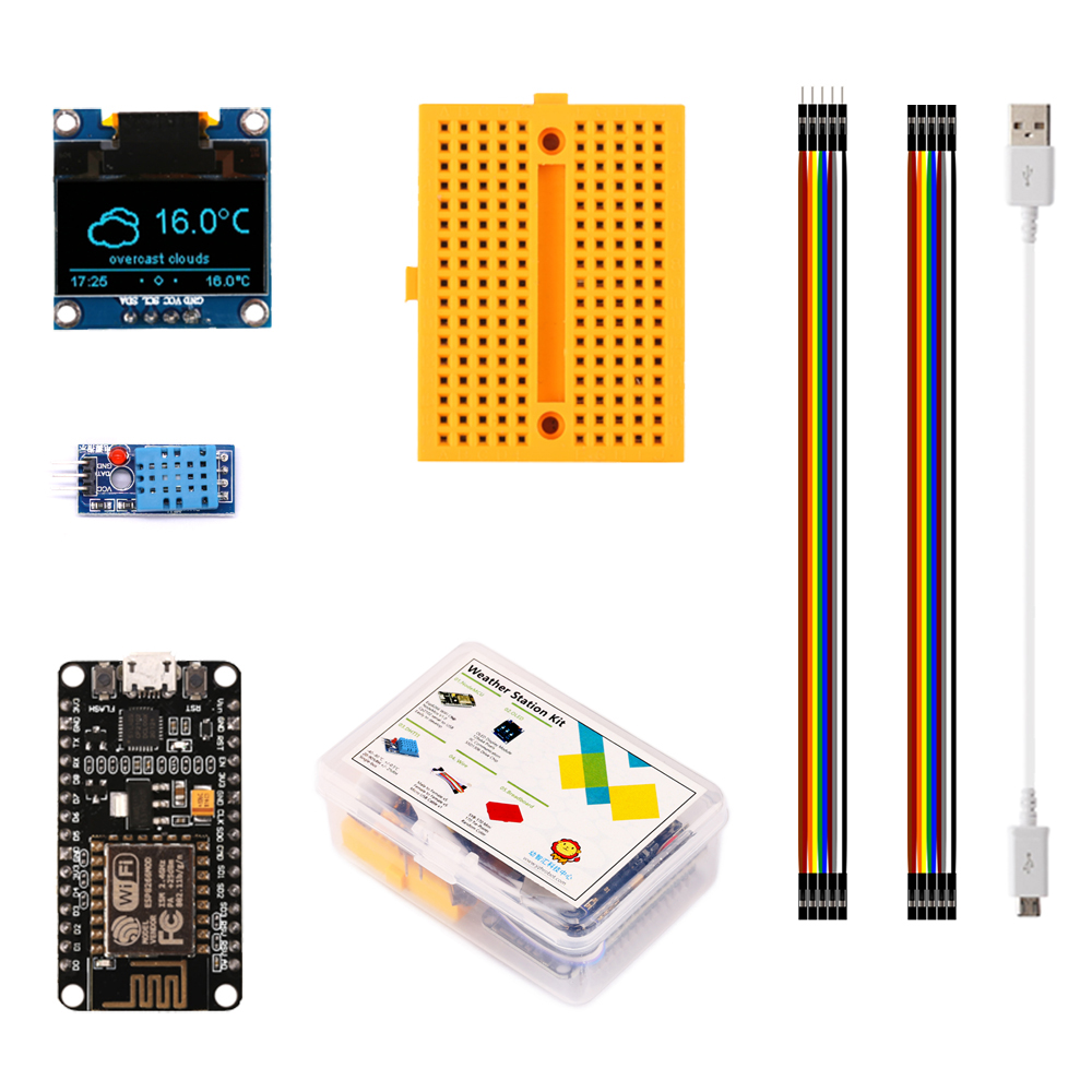 Esp8266 Nodemcu - ESP8266 Weather Station DIY ชุดอุณหภูมิความชื้น OLED