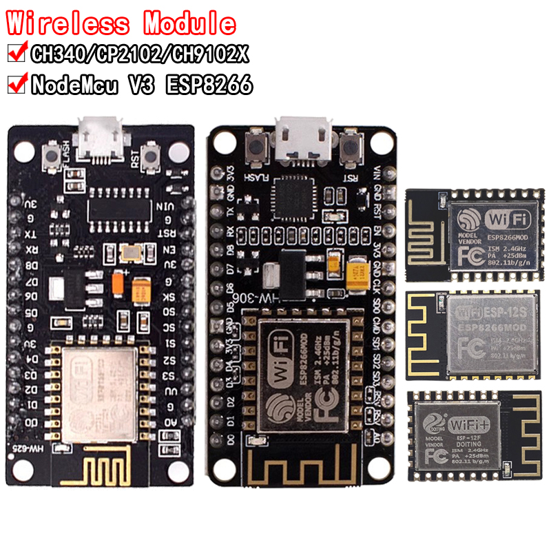 Esp8266 Nodemcu - โมดูลไร้สาย CH340/CP2102/CH9102X NodeMcu V3 V2 อินเทอร์เน็ต