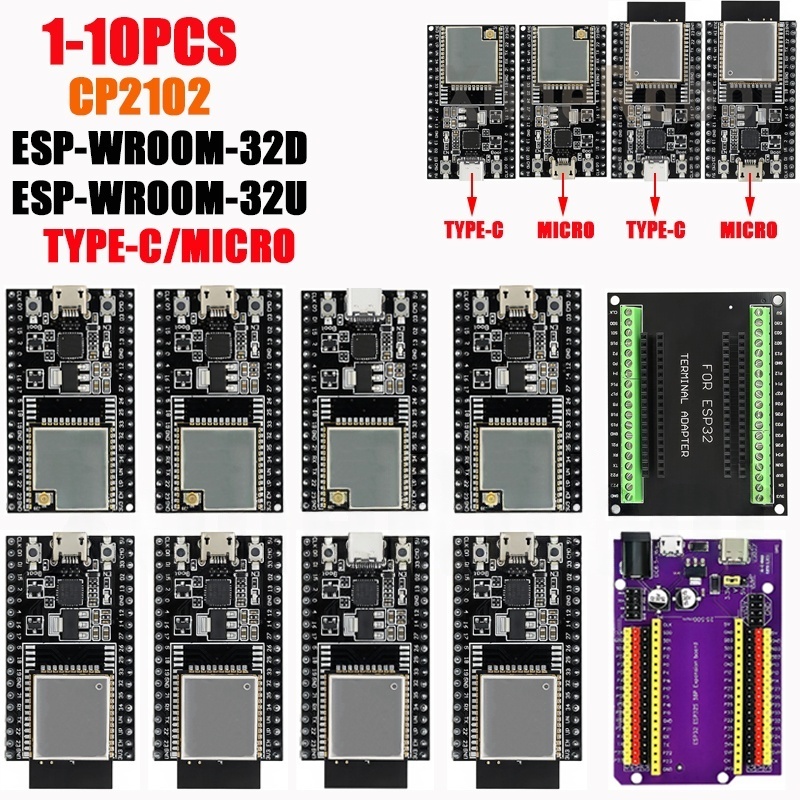 Esp32 Devkit - 1-10PCS ESP32-DevKitC บอร์ดหลัก TYPE-C/MICRO ESP32 บอร์ดพัฒนา