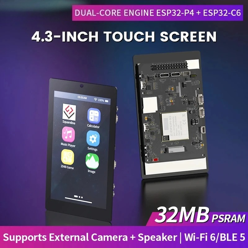 Esp32 C6 - หน้าจอสัมผัสแบบ Capacitive ขนาด 4.3 นิ้ว ความละเอียด