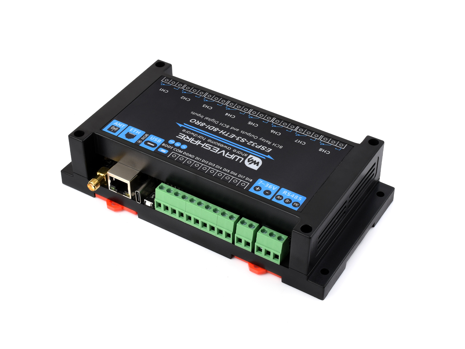 Waveshare อุตสาหกรรม 8-Channel - Esp32 Uart Module บทวิจารณ์และราคา
