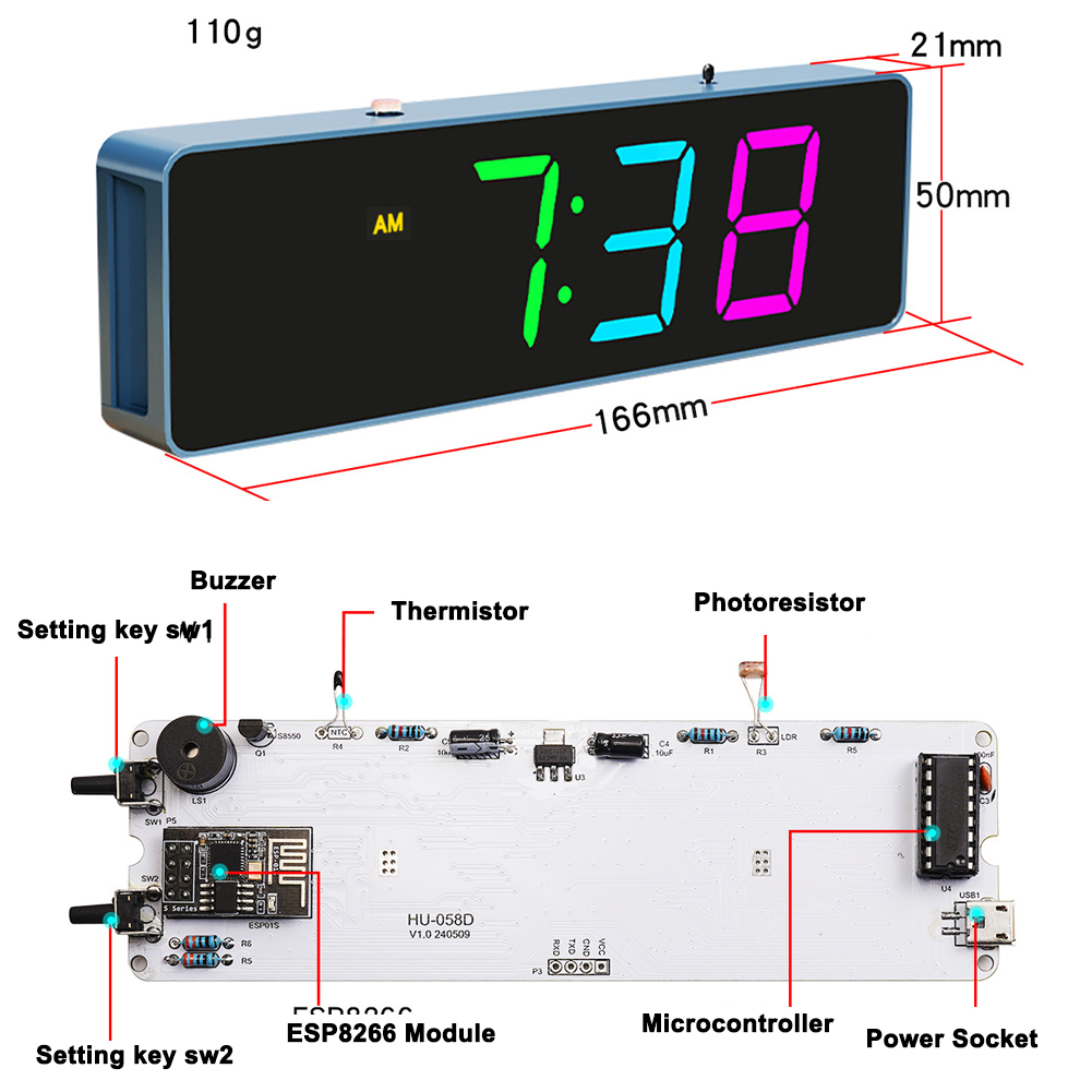 ESP8266 IOT ชุดนาฬิกา WiFi สีส - Esp8266 บทวิจารณ์และราคา