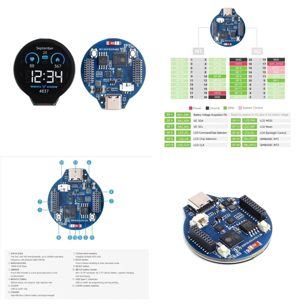 บอร์ดพัฒนา ESP32-S3 LCD หน้าจอ - Esp32 บทวิจารณ์และราคา