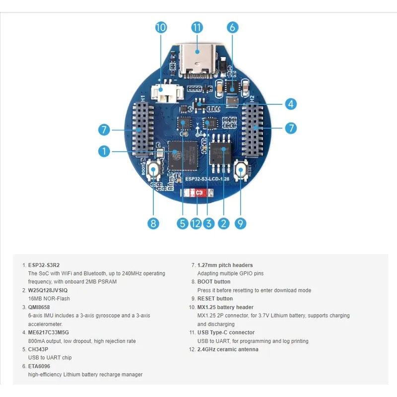 บอร์ดพัฒนา ESP32-S3 LCD หน้าจอ - Esp32 บทวิจารณ์และราคา